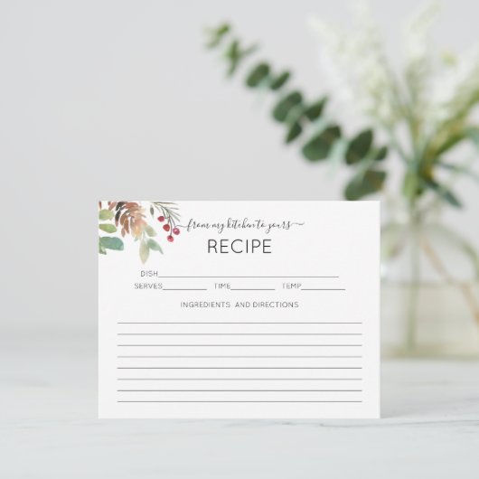 Rustic Greene Vrijgezellenfeest Recipe Card Informatiekaartje (Staand voorkant)
