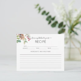 Rustic Greene Vrijgezellenfeest Recipe Card Informatiekaartje