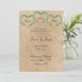 Rustic Greenery Antiek Heart Beauful Wedding Kaart (Staand voorkant)