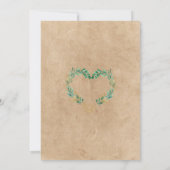 Rustic Greenery Antiek Heart Beauful Wedding Kaart (Achterkant)
