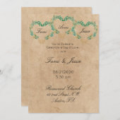 Rustic Greenery Antiek Heart Beauful Wedding Kaart (Voorkant / Achterkant)