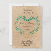 Rustic Greenery Antiek Heart Beauful Wedding Kaart (Voorkant)