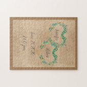 Rustic Greenery Antiek Heart Beauful Wedding Legpuzzel (Horizontaal)