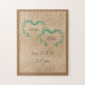 Rustic Greenery Antiek Heart Beauful Wedding Legpuzzel (Verticaal)