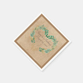 Rustic Greenery Antiek Heart Beauful Wedding Servet (Hoek)