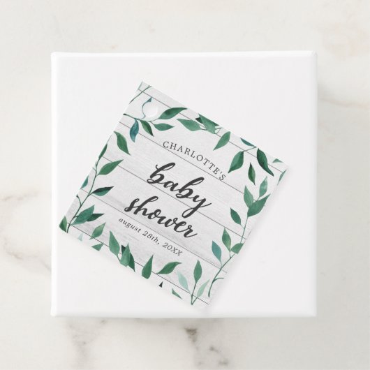 Rustic Greenery Baby shower Bedankjes Labels (In situ)