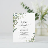 Rustic Greenery Baby shower Invitation Briefkaart (Staand voorkant)