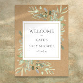 Rustic Greenery Baby shower Welkomstteken Poster
