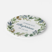 Rustic Greenery Baptism Paper Bord (Gekanteld)