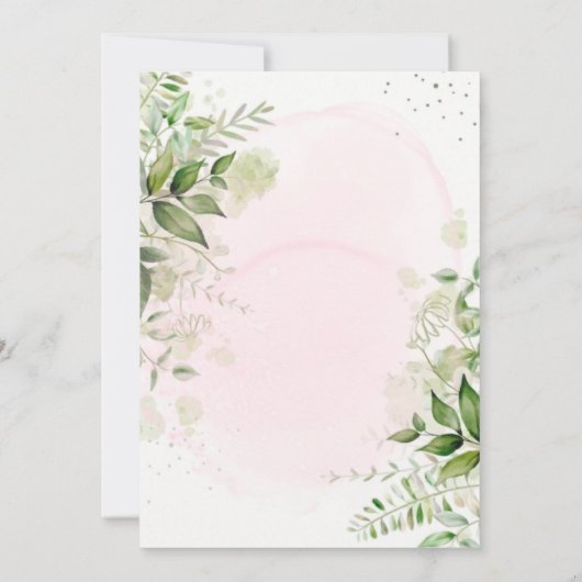 Rustic Greenery Blush Pink Airy Bachelorette Kaart (Achterkant)