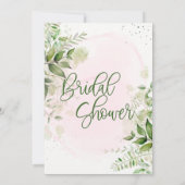 Rustic Greenery Blush Pink Airy Vrijgezellenfeest Kaart (Achterkant)
