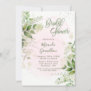 Rustic Greenery Blush Pink Airy Vrijgezellenfeest Kaart