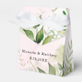 Rustic Greenery Blush Pink Airy Wedding Favor Box Bedankdoosjes (Voorkant Zijde)