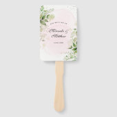 Rustic Greenery Blush Pink Weddenschap Handwaaier (Voorkant)