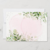 Rustic Greenery Blush Pink Weddenschap Kaart (Achterkant)