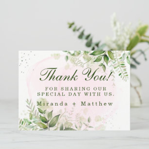 Rustic Greenery Blush Pink Weddenschap Kaart