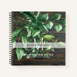 Rustic Greenery Botanical Monogram Wedding Planner Notitieboek