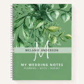 Rustic Greenery Botanical Monogram Wedding Planner Notitieboek (Voorkant)