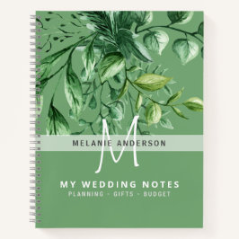 Rustic Greenery Botanical Monogram Wedding Planner Notitieboek