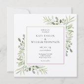 Rustic Greenery Botanical Waterverf Wedding Kaart (Voorkant)