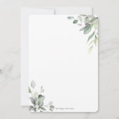 Rustic Greenery Botanical Wreath Silver Baptisme Kaart (Achterkant)