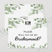 Rustic Greenery Bridesmaid proposal Kaart (Voorkant / Achterkant)