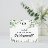 Rustic Greenery Bridesmaid proposal Kaart (Staand voorkant)