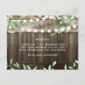 Rustic Greenery Bridesmaid proposal Kaart (Achterkant)