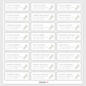 Rustic greenery bruiloft label gastadres (Vel)
