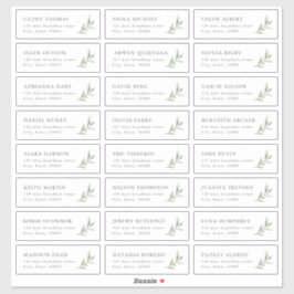 Rustic greenery bruiloft label gastadres