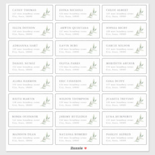 Rustic greenery bruiloft label gastadres