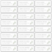 Rustic greenery bruiloft label gastadres (Voorkant)