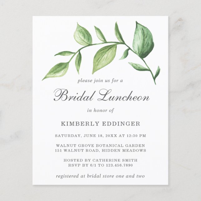 Rustic Greenery Budget Bridal Luncheon (Voorkant)