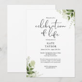 Rustic Greenery Celebration of Life Funeral Kaart (Voorkant / Achterkant)