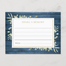 Rustic Greenery Celebration of Life Memory Kaart