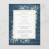 Rustic Greenery Celebration of Life Uitnodiging (Voorkant)