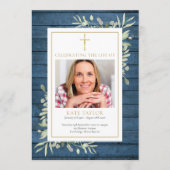 Rustic Greenery Christelijke begrafenis Orde van S Programmakaart (Voorkant)