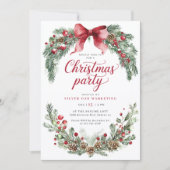 Rustic Greenery Christmas Party Kaart (Voorkant)