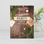 Rustic Greenery Company Kerstparty Uitnodiging (Staand voorkant)
