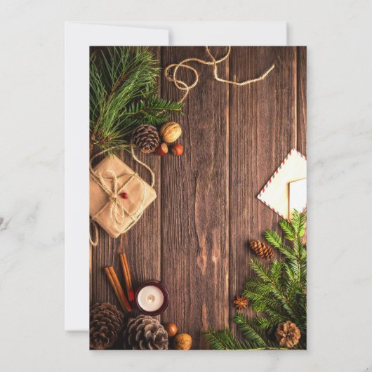 Rustic Greenery Company Kerstparty Uitnodiging (Achterkant)