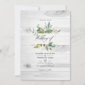 Rustic Greenery Country Barn QR Code RSVP Weddensc Kaart (Voorkant)