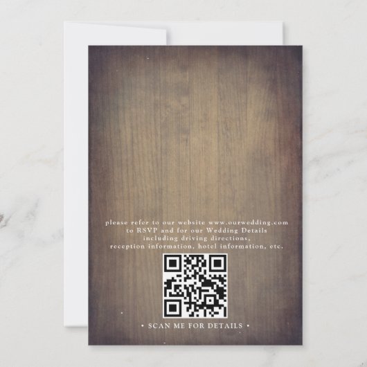 Rustic Greenery Country Barn QR Code Wedding Kaart (Achterkant)