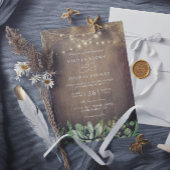 Rustic Greenery Country Barn QR Code Wedding Kaart