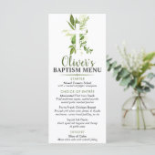 Rustic Greenery Cross Boy Baptism Custom Event Menu (Staand voorkant)