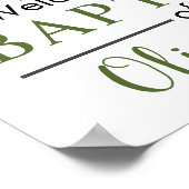 Rustic Greenery Cross Boy Baptism Welkom Poster (Hoek)