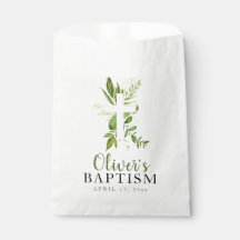 Rustic Greenery Cross Boy Baptisme