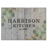 Rustic Greenery Custom Kitchen Name Cutting Board Snijplank (Voorkant)