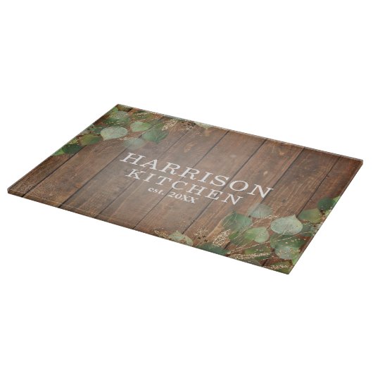 Rustic Greenery Custom Kitchen Name Cutting Board Snijplank (Hoek)