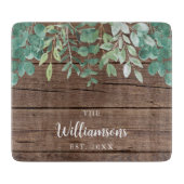 Rustic Greenery Custom Name Snijplank (Voorkant)