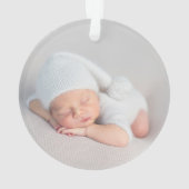 Rustic Greenery Deer Baby's eerste kerstfoto Ornament (achterkant)